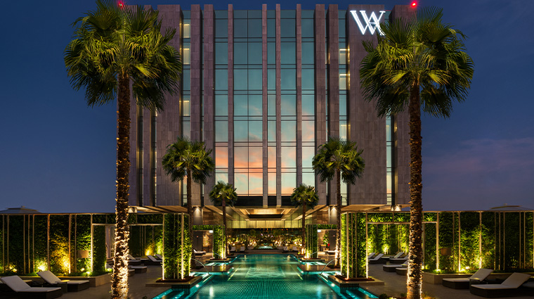 waldorf astoria kuwait spa pool exterior night